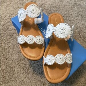 Jack Rogers Lauren II Sandal in white size 10 BRAND NEW IN BOX